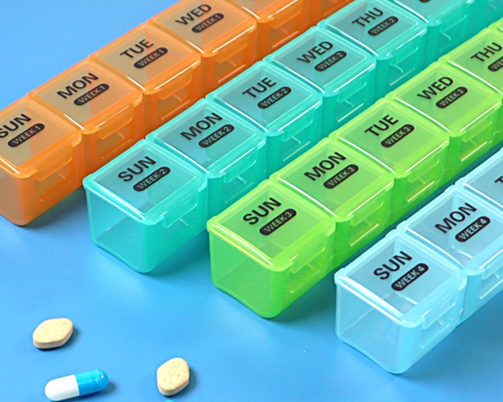 Foto 5 pulgar | Pastillero Mensual 1 Toma por Día Caja Organizadora de Medicamentos con 28 Compartimentos