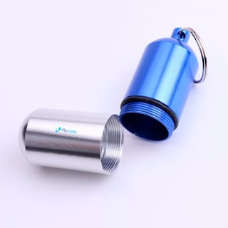 Foto 3 | Pastillero Grande Llavero Metálico Azul Hermético de Aluminio