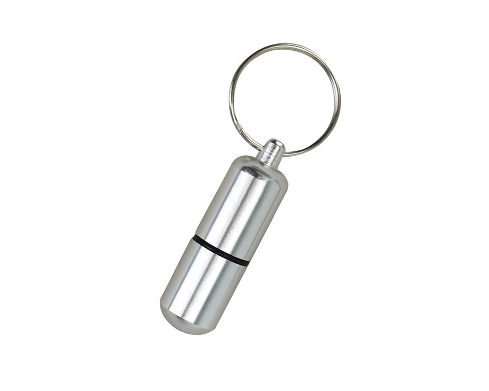 Foto 2 | Pastillero Grande Llavero Metálico Plateado Hermético de Aluminio