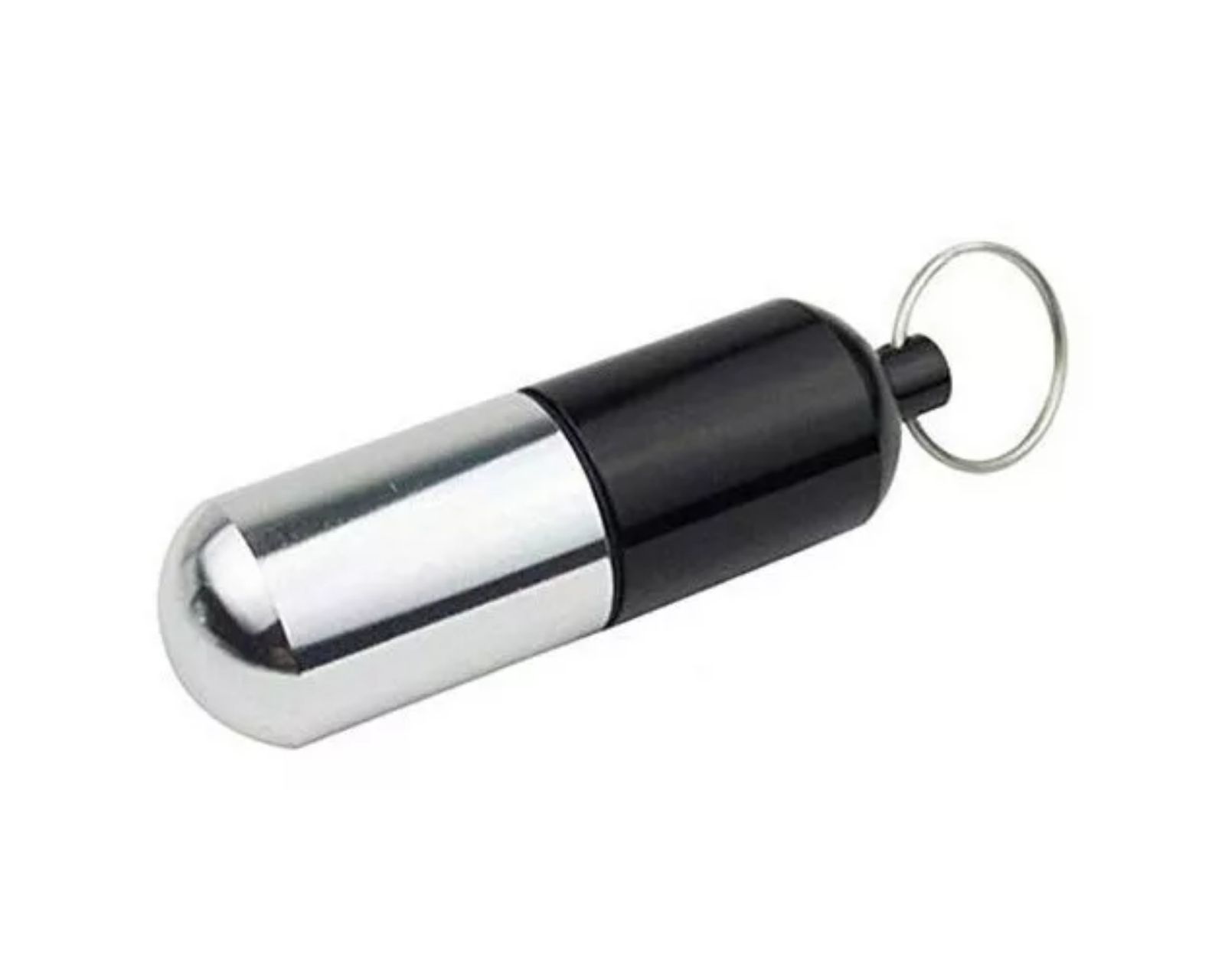 Foto 3 pulgar | Pastillero Grande Llavero Metálico Negro Hermético de Aluminio