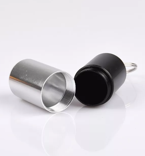 Foto 4 pulgar | Pastillero Grande Llavero Metálico Negro Hermético de Aluminio