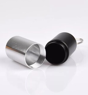 Foto 3 | Pastillero Grande Llavero Metálico Negro Hermético de Aluminio