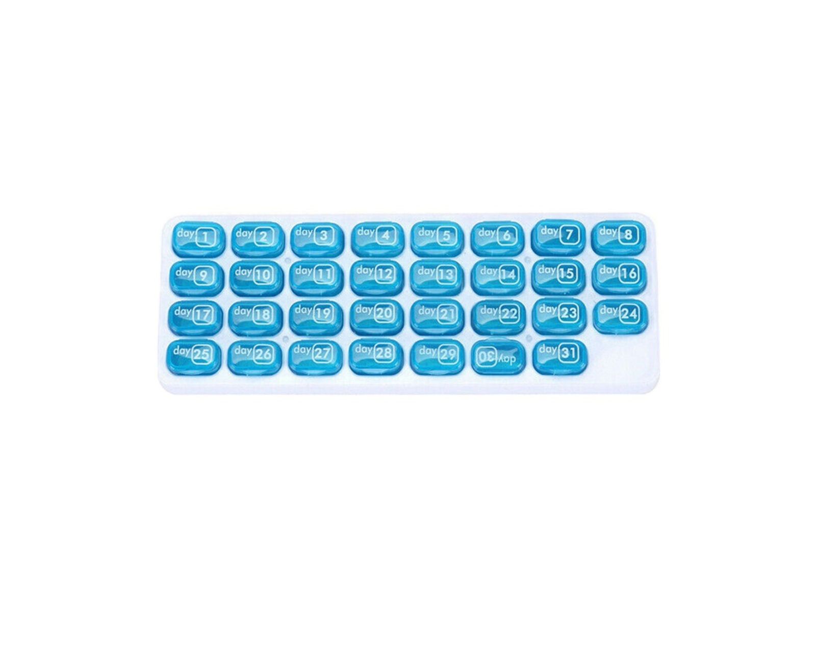 Pastillero Mensual Organizador Extraíble Portátil 31 Días Azul