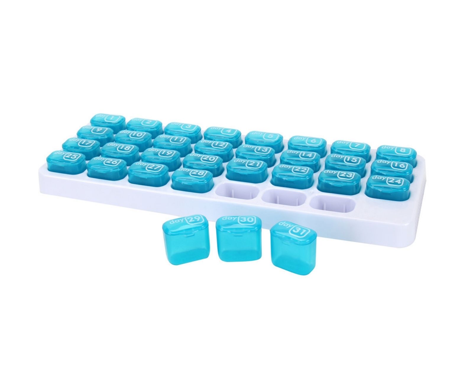 Foto 3 pulgar | Pastillero Mensual Organizador Extraíble Portátil 31 Días Azul
