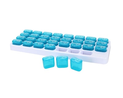 Foto 2 | Pastillero Mensual Organizador Extraíble Portátil 31 Días Azul