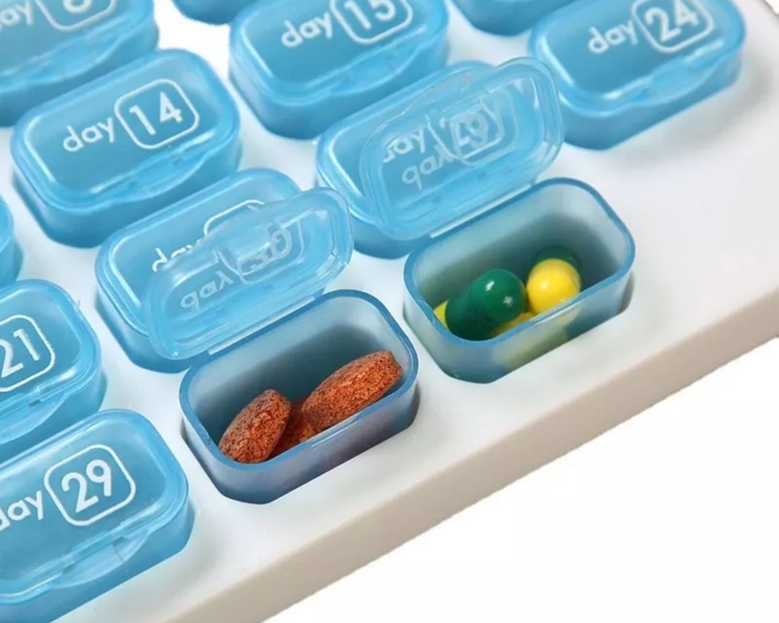 Foto 4 pulgar | Pastillero Mensual Organizador Extraíble Portátil 31 Días Azul