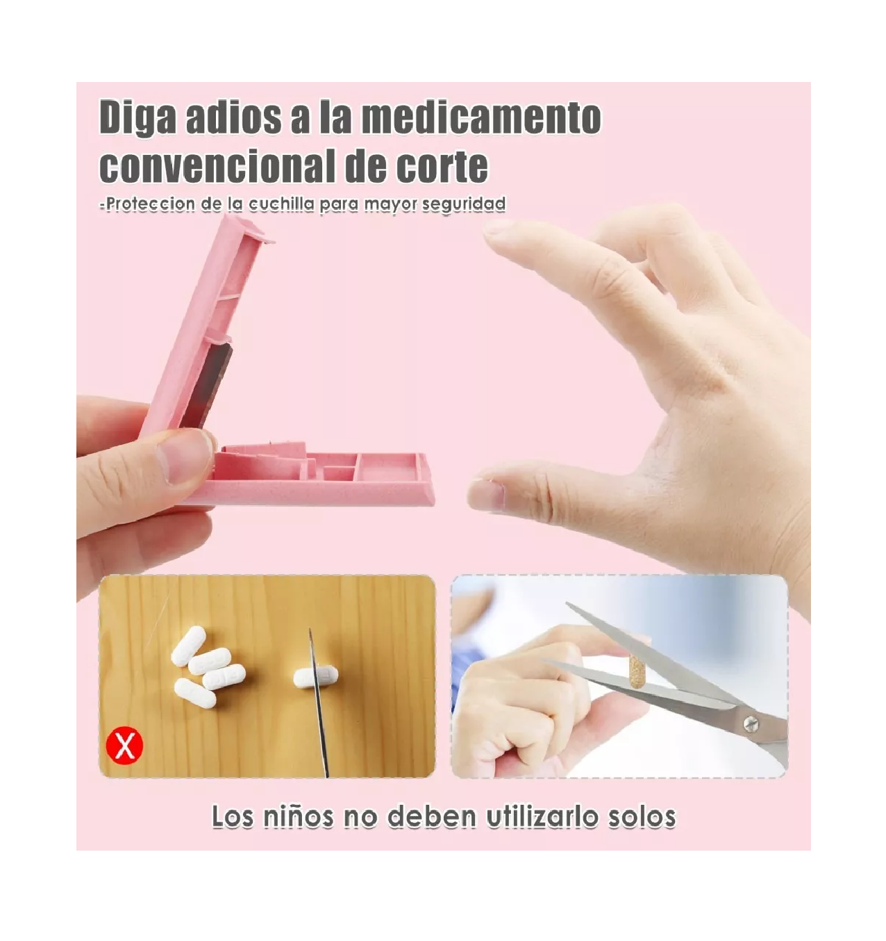 Foto 5 pulgar | Pastilleros con Cortador de Pastillas Rosa 2 Piezas