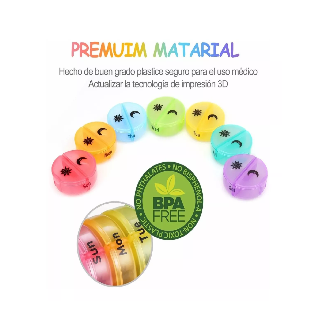 Foto 4 pulgar | Pastilleros Semanal Organizador Multicolor