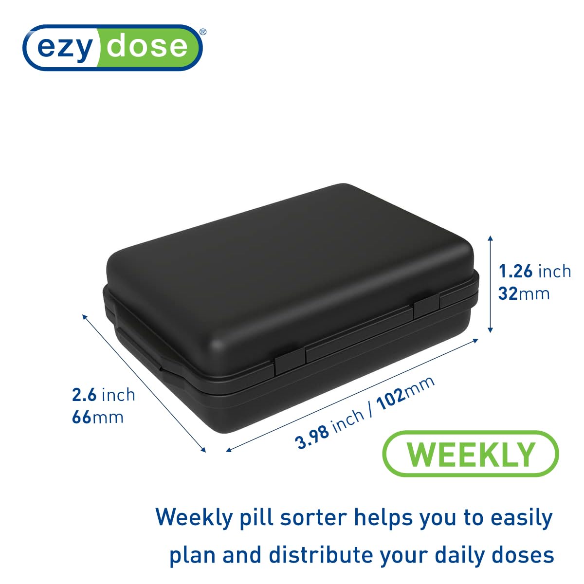 Foto 2 | Pastillero Ezy Dose Daily Pocket Pharmacy, 4 Compartimentos, Paquete De 2 - Venta Internacional.