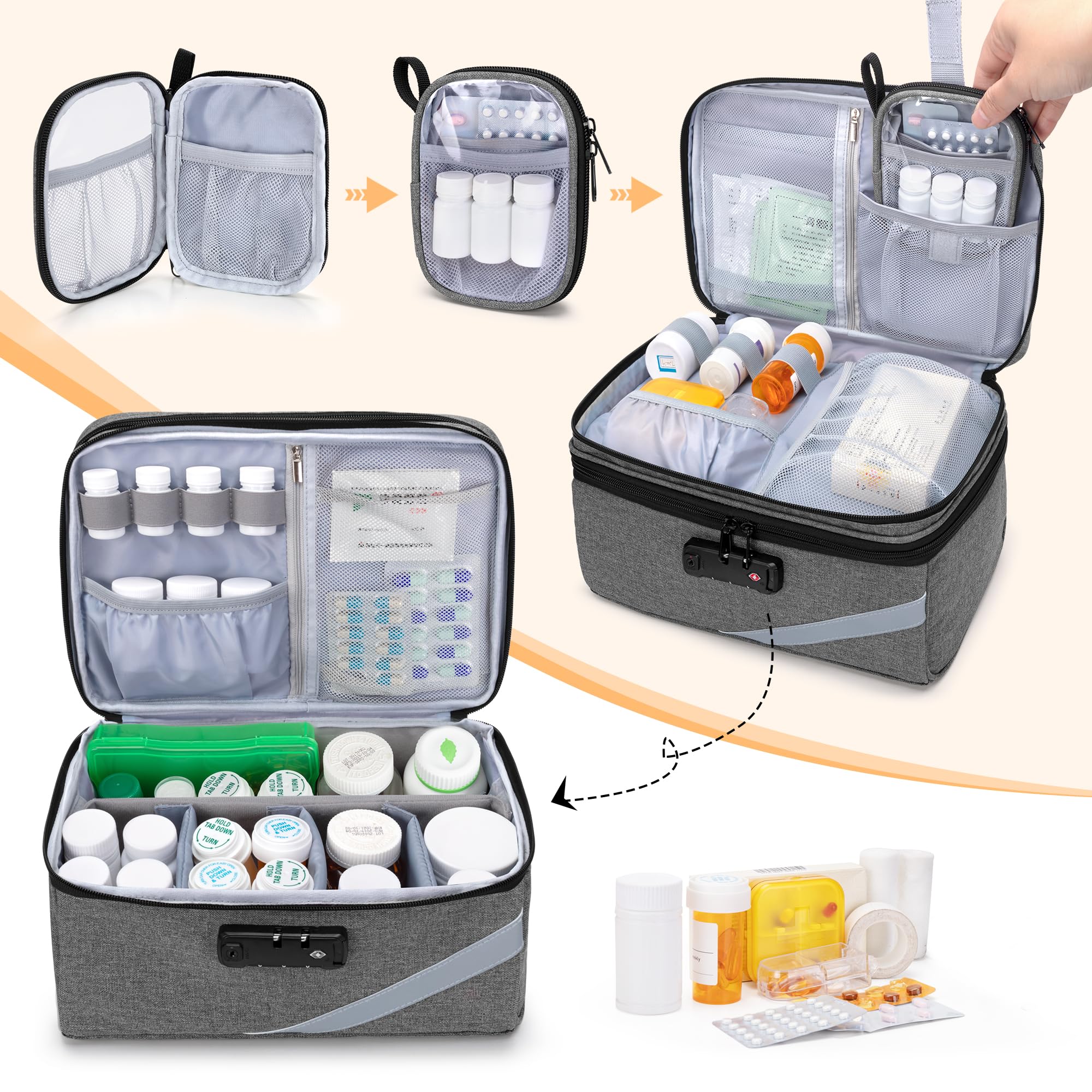 Foto 3 pulgar | Bolsa De Almacenamiento De Medicamentos Trunab Con Cierre De Combinación - Venta Internacional.