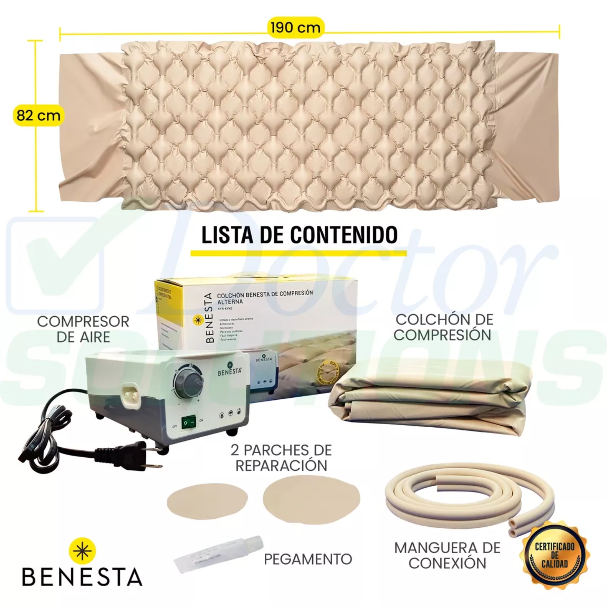 Foto 5 pulgar | Colchón Antiescaras Eléctrico Compresor Benesta Color Beige