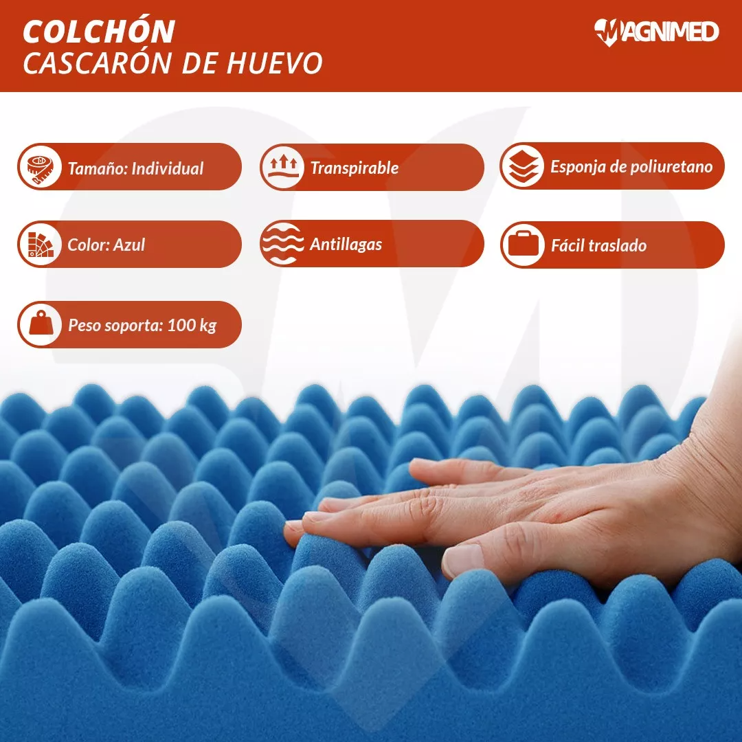 Foto 5 | Colchón Cascarón De Huevo Antillagas Individual Con Funda