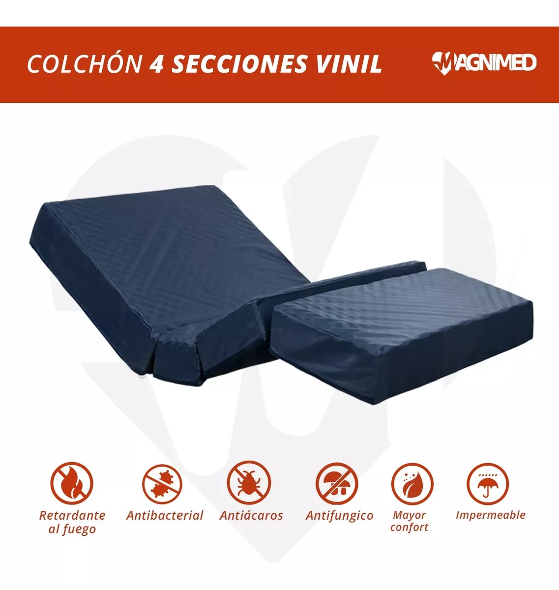 Foto 6 pulgar | Colchón Para Cama De Hospital 4 Secciones Premier Vinil