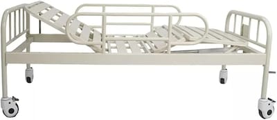 Foto 1 | Cama Hospitalaria Manual 2 Manivelas | Acero Inoxidable, Barandales Abatibles, Ruedas Con Freno | Soporta Hasta 130 Kg