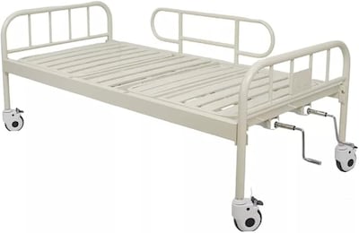 Foto 3 | Cama Hospitalaria Manual 2 Manivelas | Acero Inoxidable, Barandales Abatibles, Ruedas Con Freno | Soporta Hasta 130 Kg
