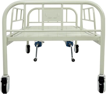 Foto 6 | Cama Hospitalaria Manual 2 Manivelas | Acero Inoxidable, Barandales Abatibles, Ruedas Con Freno | Soporta Hasta 130 Kg