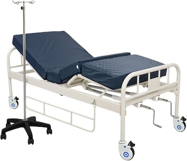 Foto 1 | Cama Hospitalaria Manual De 2 Manivelas, Incluye: Porta Suero Y Colchón Hospitalario (soporta Hasta 130 Kg)