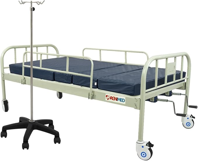 Foto 2 | Cama Hospitalaria Manual De 2 Manivelas, Incluye: Porta Suero Y Colchón Hospitalario (soporta Hasta 130 Kg)