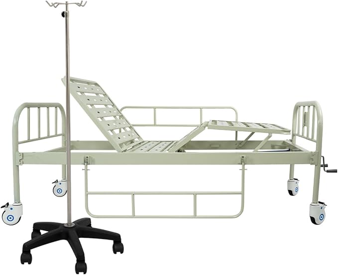 Foto 3 | Cama Hospitalaria Manual De 2 Manivelas, Incluye: Porta Suero Y Colchón Hospitalario (soporta Hasta 130 Kg)
