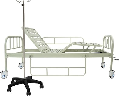 Foto 3 | Cama Hospitalaria Manual De 2 Manivelas, Incluye: Porta Suero Y Colchón Hospitalario (soporta Hasta 130 Kg)