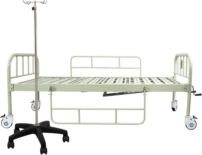Foto 5 pulgar | Cama Hospitalaria Manual De 2 Manivelas, Incluye: Porta Suero Y Colchón Hospitalario (soporta Hasta 130 Kg)