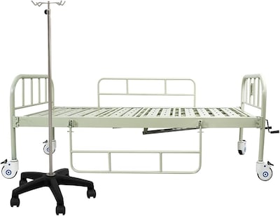 Foto 4 | Cama Hospitalaria Manual De 2 Manivelas, Incluye: Porta Suero Y Colchón Hospitalario (soporta Hasta 130 Kg)
