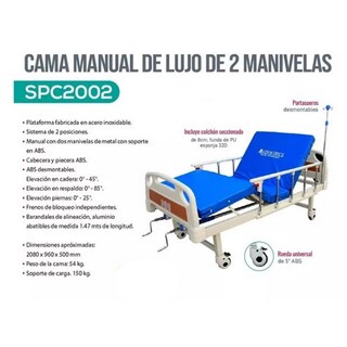 Foto 5 | Cama Manual Lujo Colchon 2 Manivelas Acero Inox Medimetrics