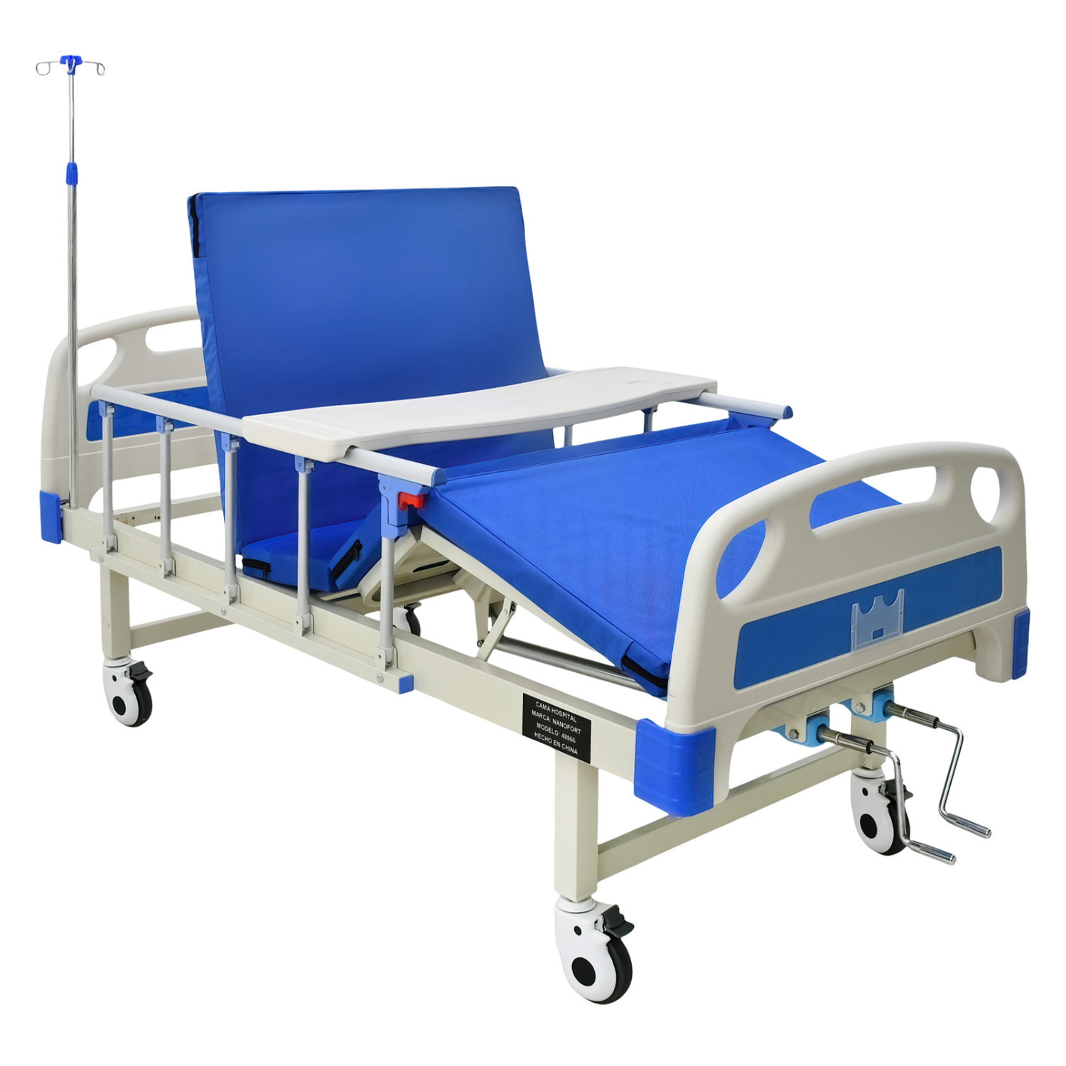 Foto 1 | Cama Hospitalaria Manual Incluye Colchón Y Porta Suero Nanofort