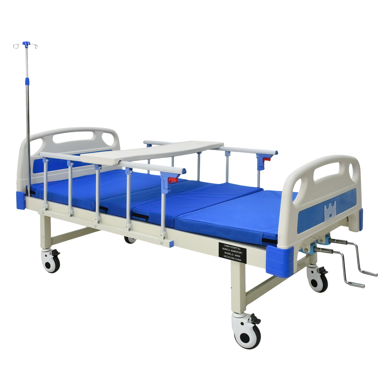Foto 4 pulgar | Cama Hospitalaria Manual Incluye Colchón Y Porta Suero Nanofort