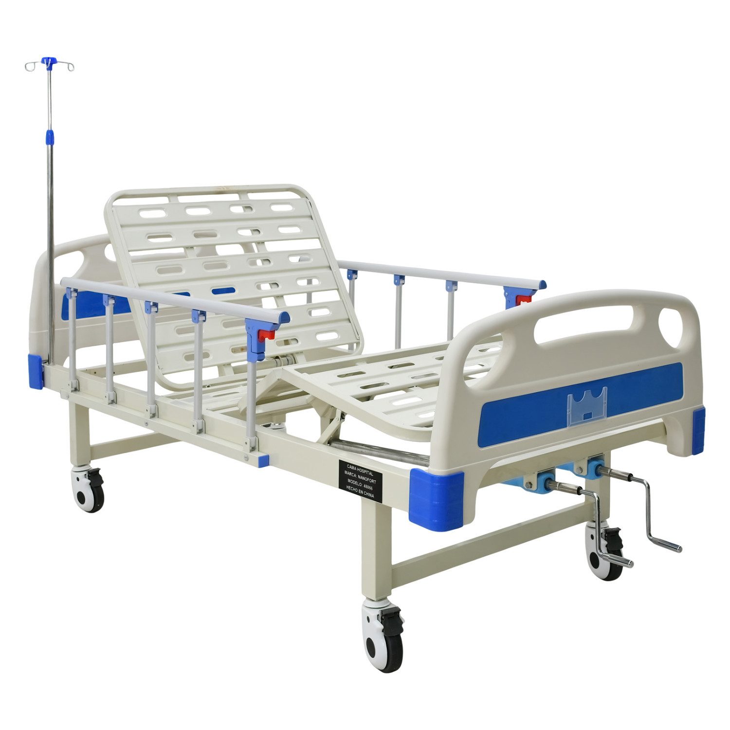 Foto 5 pulgar | Cama Hospitalaria Manual Incluye Colchón Y Porta Suero Nanofort
