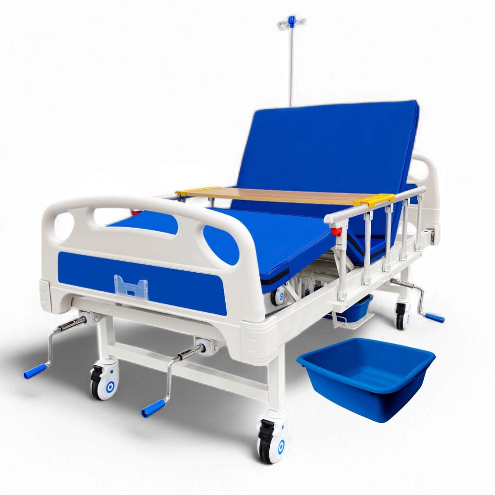 Cama Hospitalaria Manual Con Comodo /toilet Porta Suero+mesa