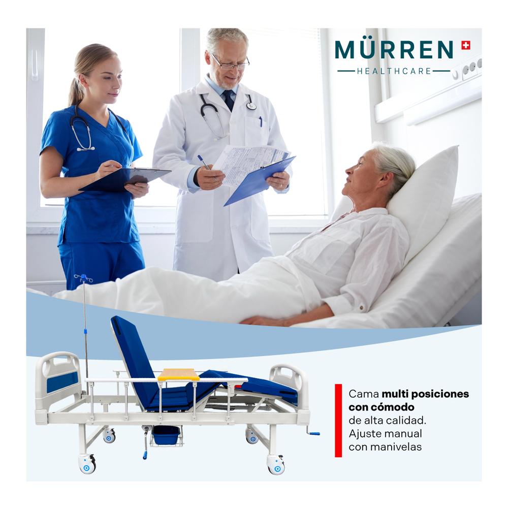 Foto 4 pulgar | Cama Hospitalaria Manual Con Comodo /toilet Porta Suero+mesa