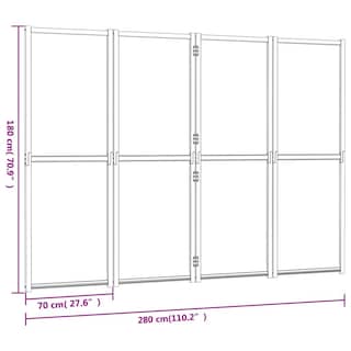 Foto 5 | Separador De Ambientes Vidaxl 4 Paneles Negro 280 X 180 Cm Madera De Acacia - Venta Internacional.