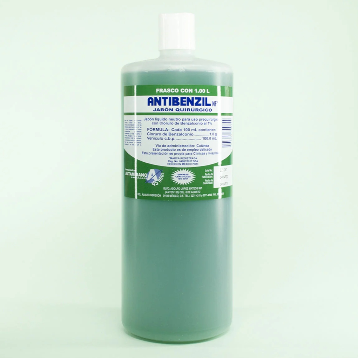 Jabón Quirúrgico Antibenzil Verde 1 L