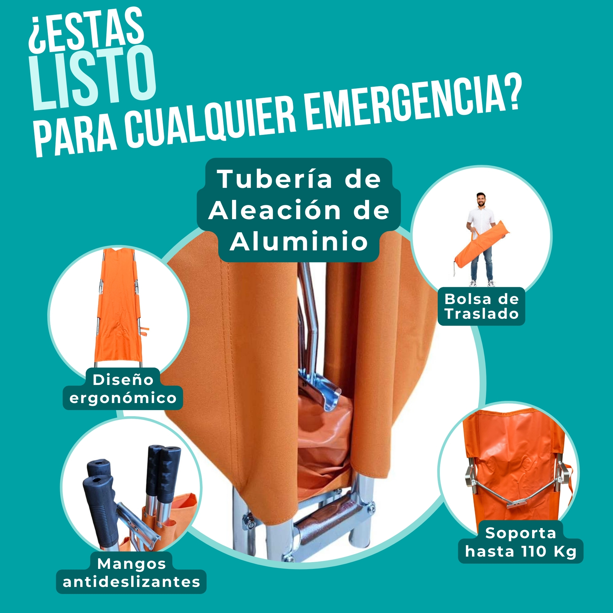Foto 9 pulgar | Camilla de Rescate Sc Super Confort Plegable