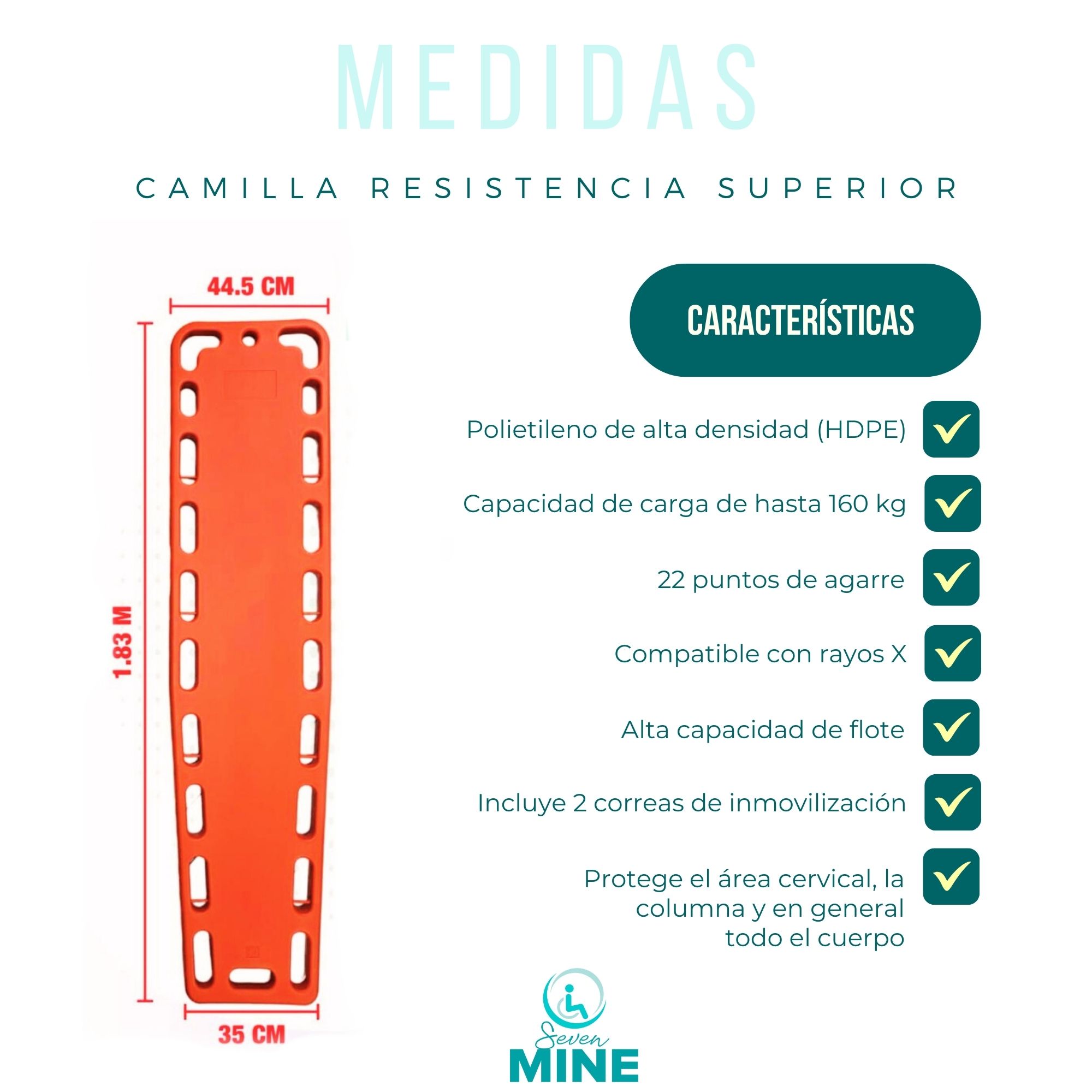 Foto 4 pulgar | Camilla de Rescate Sc Super Confort Rígida