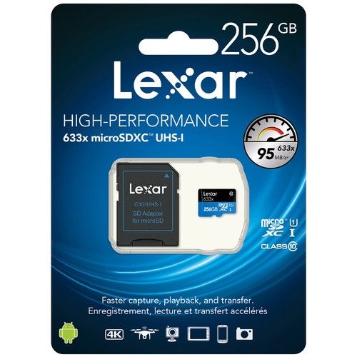 Foto 2 pulgar | Tarjeta de Memoria 256gb 633x Microsdhc / Microsdxc U High Performance Uhs-i Con Adaptador Sd Lexar