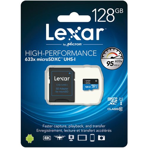 Foto 2 pulgar | Tarjeta de Memoria 128gb 633x Microsdhc / Microsdxc U High Performance Uhs-i con Adaptador Sd Lexar