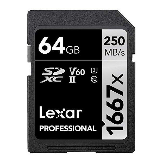 Foto 2 pulgar | Tarjeta de Memoria Lexar 64gb 1667x Sdhc / Sdxc Uhs-ii C10 U3 V60 Velocidad 250mb/s