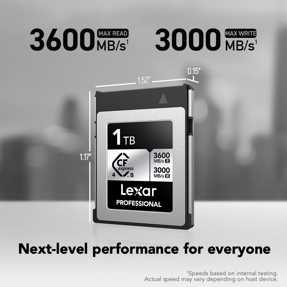 Foto 2 | Tarjeta De Memoria Lexar 1tb Professional Cfexpress Type B Silver 4.0 - Venta Internacional.