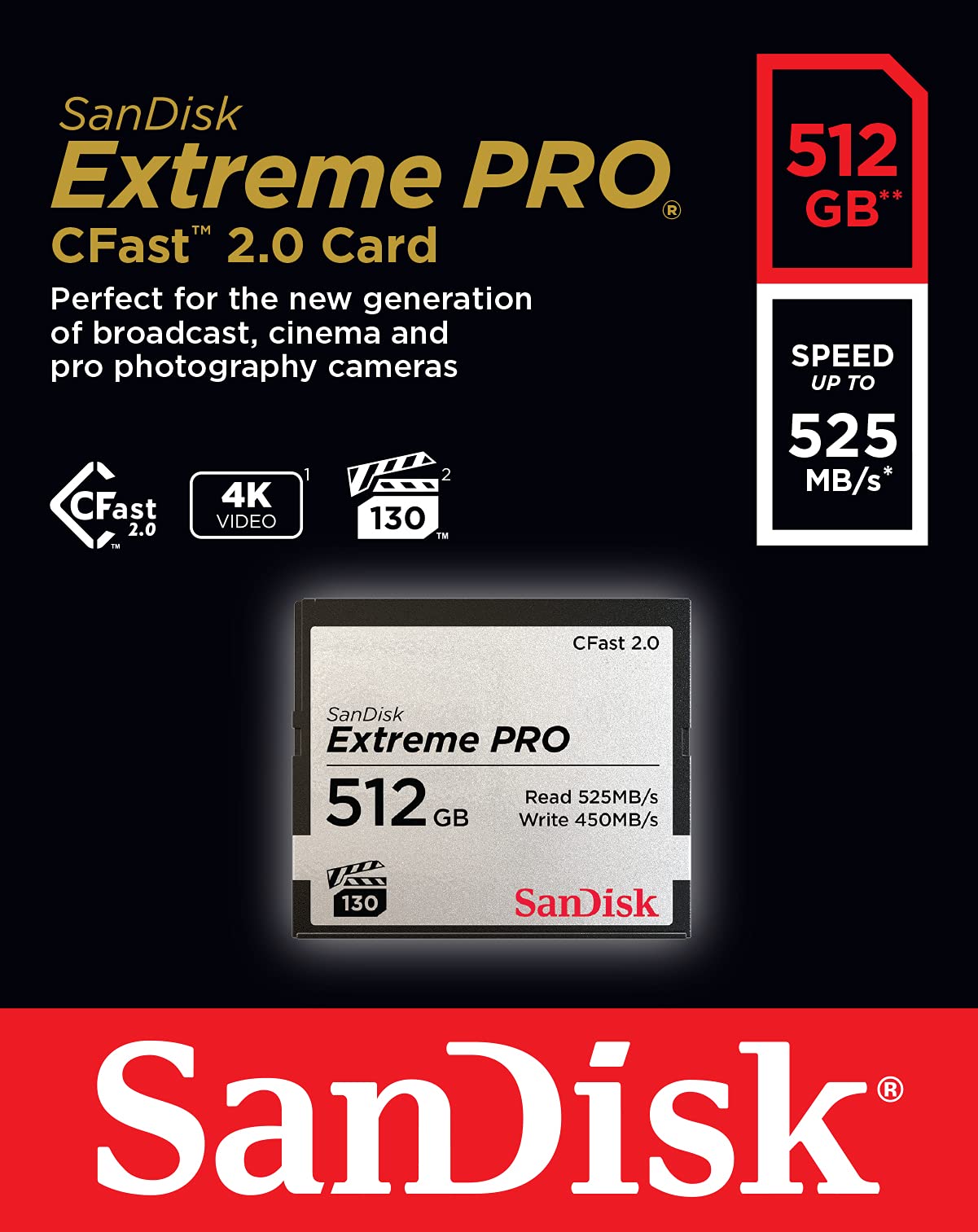 Foto 2 | Tarjeta De Memoria Sandisk Extreme Pro Cfast 2.0 512gb - Venta Internacional.