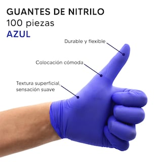 Foto 2 | Guante de Nitrilo Galaxy Innovations color Azul Tamaño Grande