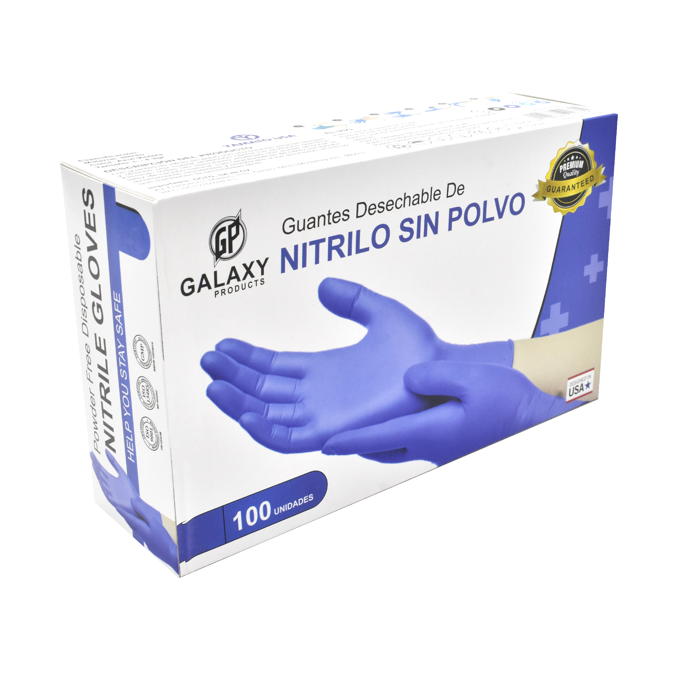 Foto 4 pulgar | Guante de Nitrilo Galaxy Innovations color Azul Tamaño Grande