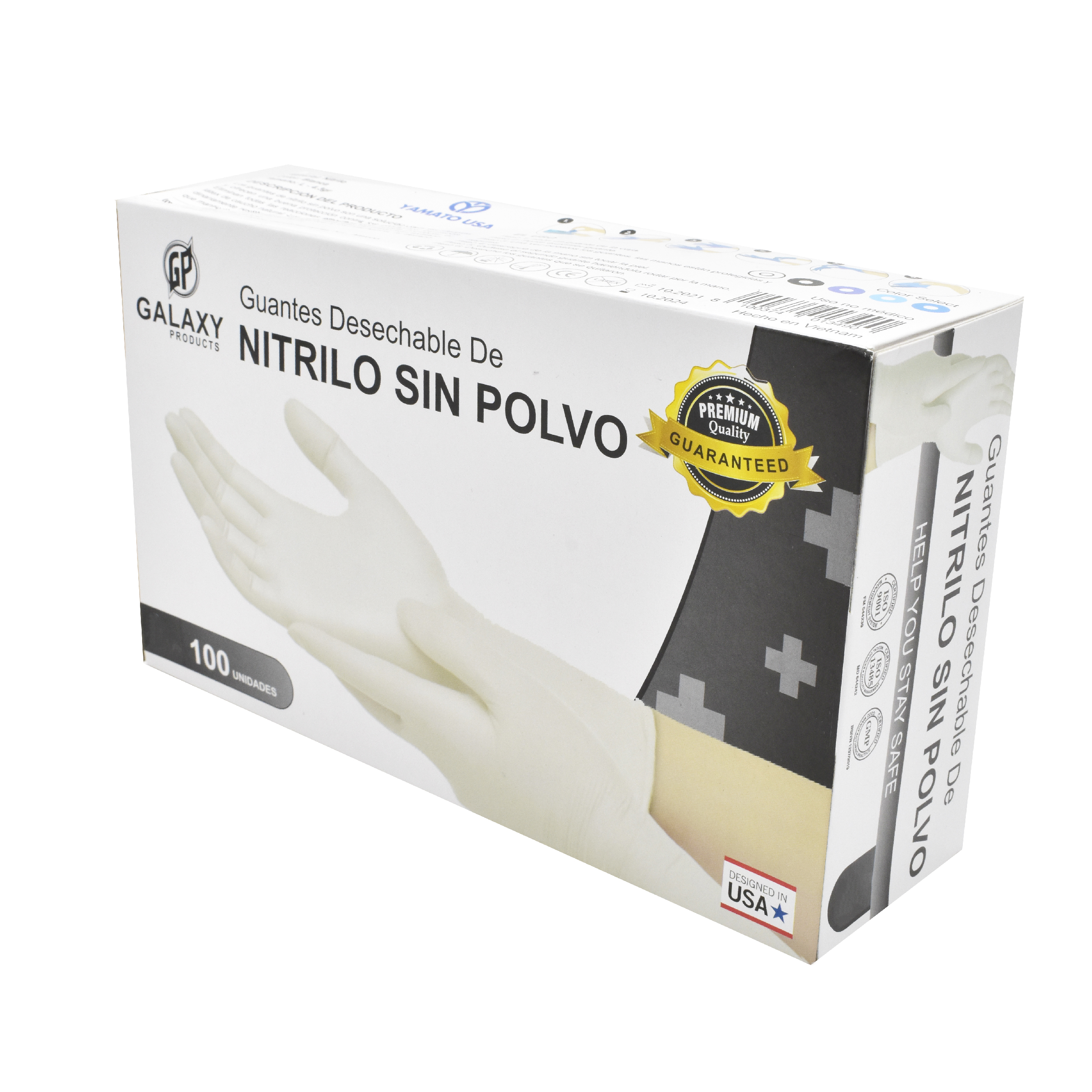 Foto 2 pulgar | Guante Desechable de Nitrilo Galaxy Products color Blanco Grande 100 Unidades