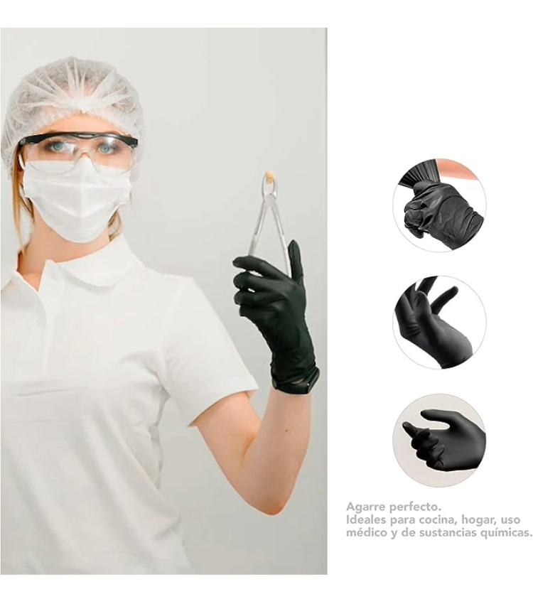 Foto 6 | Guantes Nitrilo Libres de Latex Clinicparts Negros