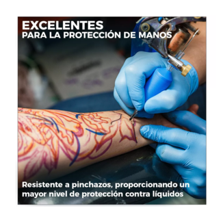 Foto 3 | Guante Vinil Nitrilo Libre De Latex L / Azul
