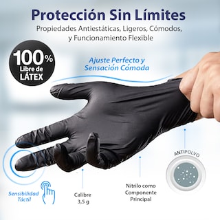 Foto 2 | Best Trading 100 Guantes De Nitrilo Color Negro: Libres De Látex, Ajuste Perfecto Sin Polvo, Tecnología Touchscreen