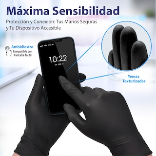 Foto 3 | Best Trading 100 Guantes De Nitrilo Color Negro: Libres De Látex, Ajuste Perfecto Sin Polvo, Tecnología Touchscreen
