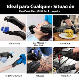 Foto 5 | Best Trading 100 Guantes De Nitrilo Color Negro: Libres De Látex, Ajuste Perfecto Sin Polvo, Tecnología Touchscreen