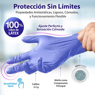 Foto 2 | Best Trading 100 Guantes De Nitrilo Color Azul Ártico: Libres De Látex, Ajuste Perfecto Sin Polvo, Guantes Touchscreen